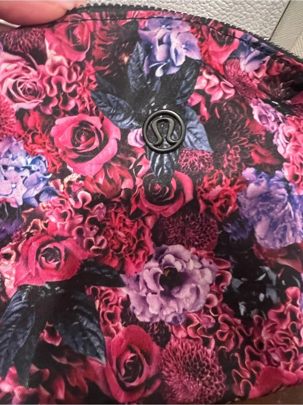 lululemon athletica Floral Zip Cosmetic Pouch - Pink, Purple & Black